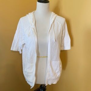 White Mesh Hooded Jacket
